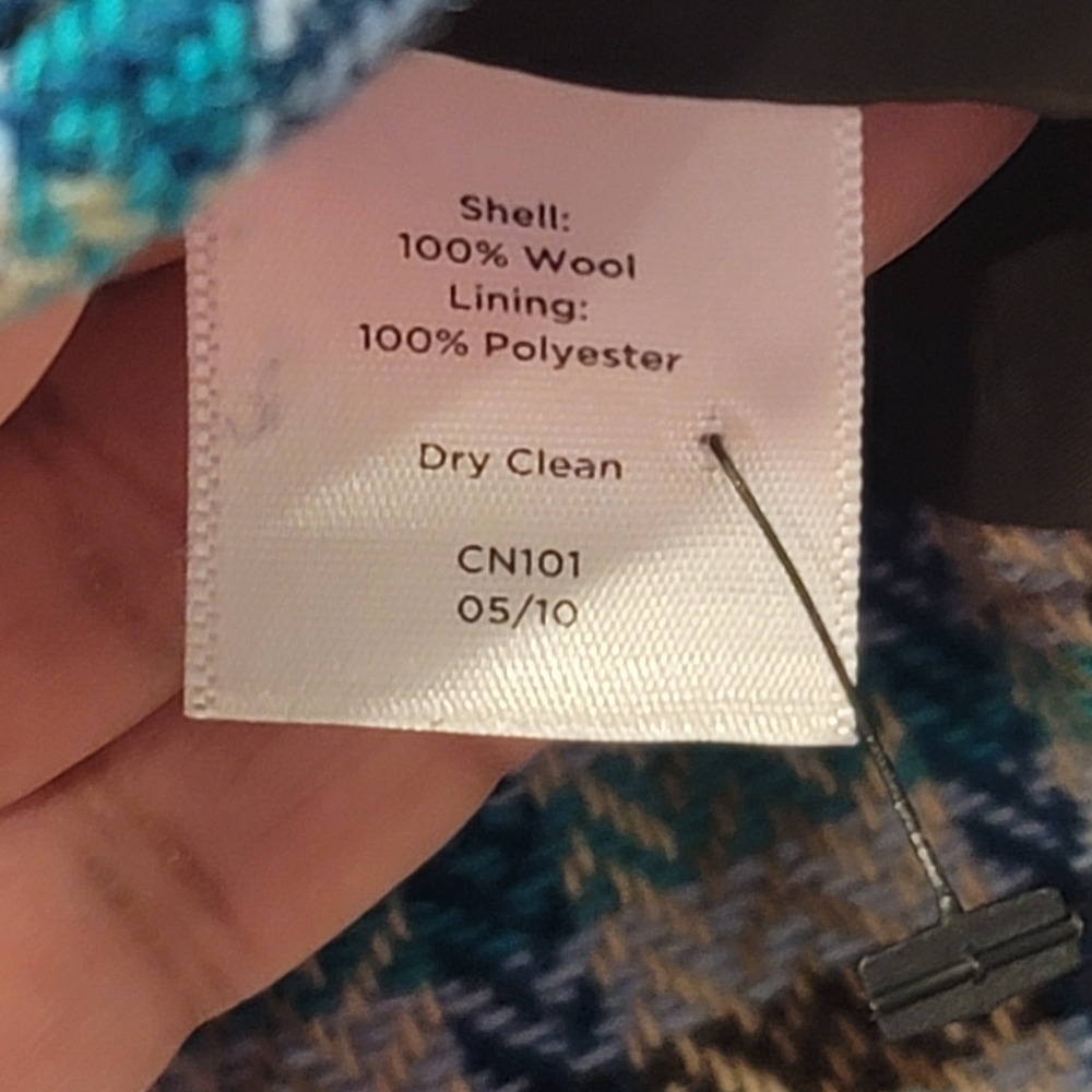 Sz 2P Talbots Wool Blazer Windowpane Plaid Tweed Check Preppy Elbow Patch - Picture 8 of 9